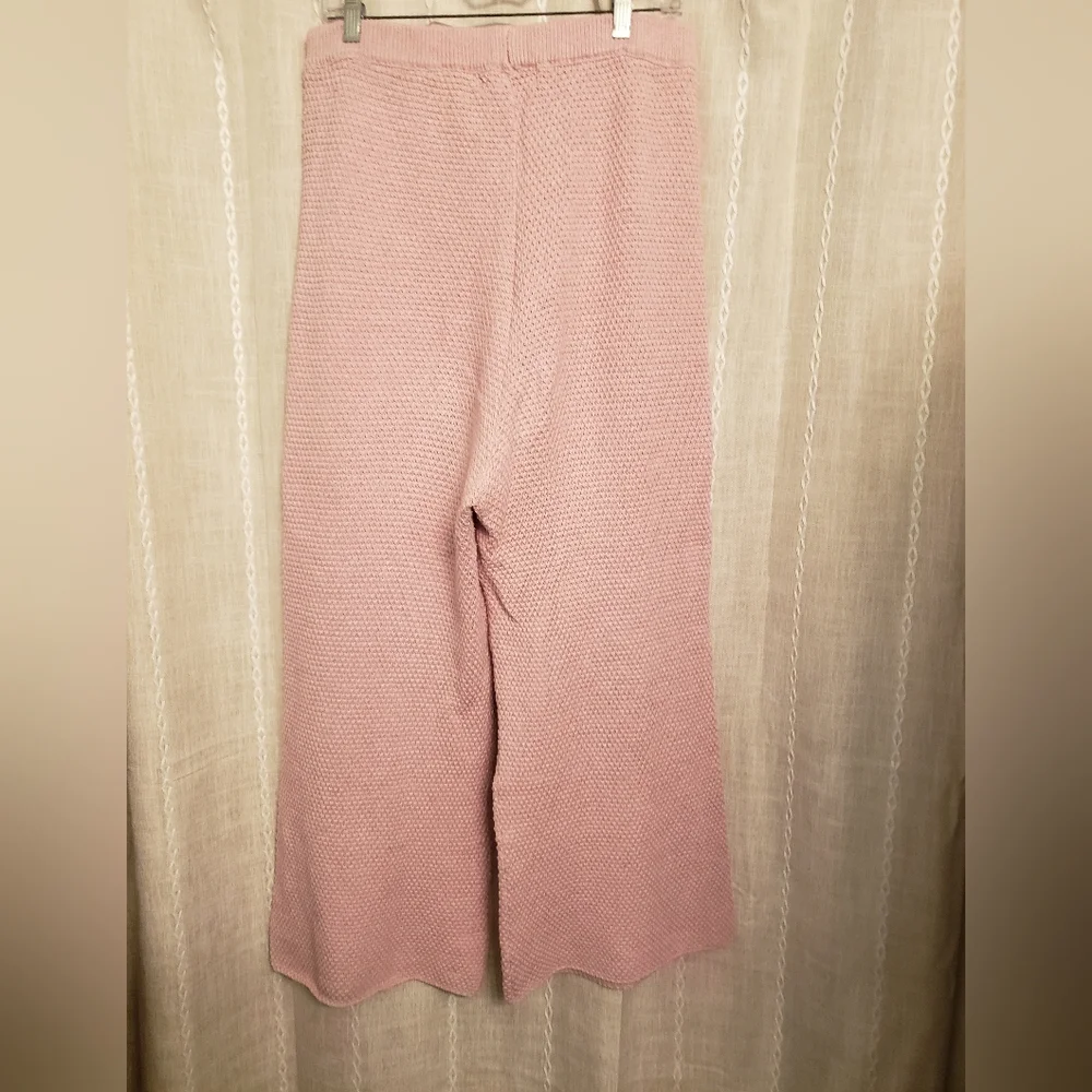 Free People Beach Size L Hailee Sweater Pant Texturized Pink Beach Pants Only - Picture 3 of 12